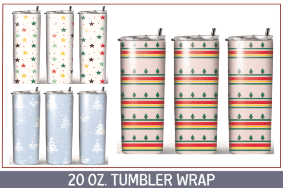 20 Oz Tumbler Wrap Christmas Bundle