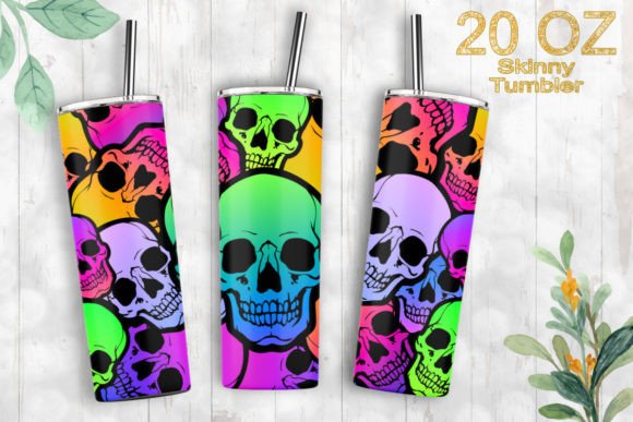 20oz Tumbler Skull Halloween Sublimation