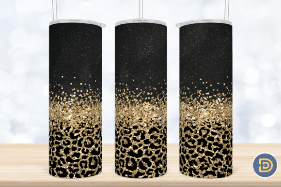 Black Leopard Glitter 20Oz Tumbler Wrap