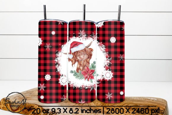 Christmas Highland Cow Tumbler