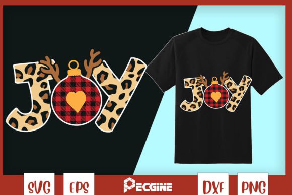 Christmas Joy Leopard and Plaid SVG