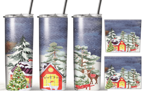 Christmas Night 20 Oz Skinny Tumbler