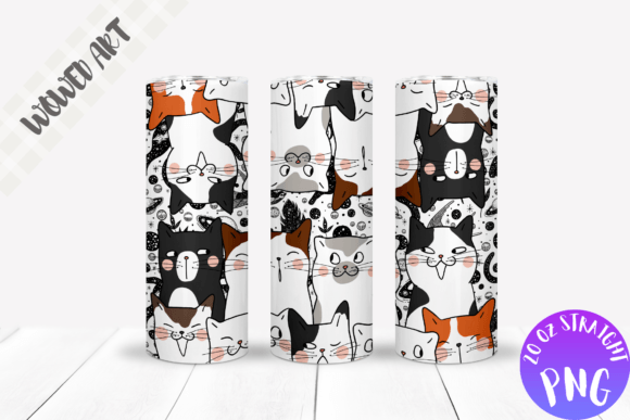 Cute Cats 20 Oz Skinny Tumbler Wrap