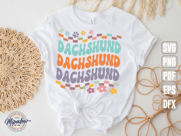 Dachshund SVG: Groovy Wavy Retro