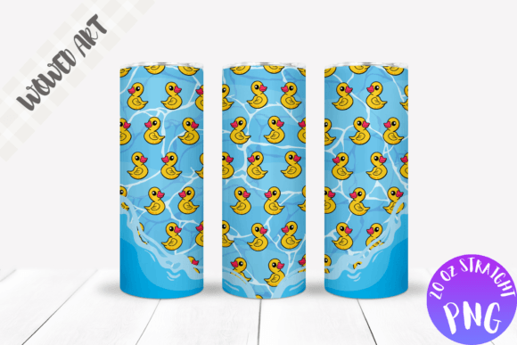 Ducks 20oz Skinny Tumbler Wrap Design