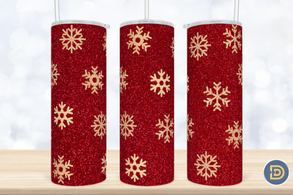 Gold Glitter Snowflakes 20Oz Tumbler