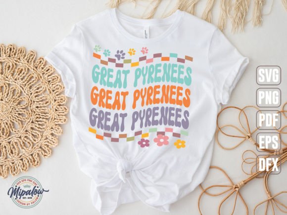 Great Pyrenees SVG: Groovy Wavy Retro