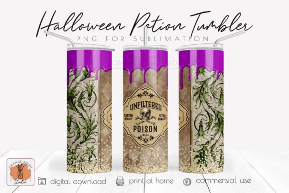 Halloween Witch Potion Tumbler Wrap PNG