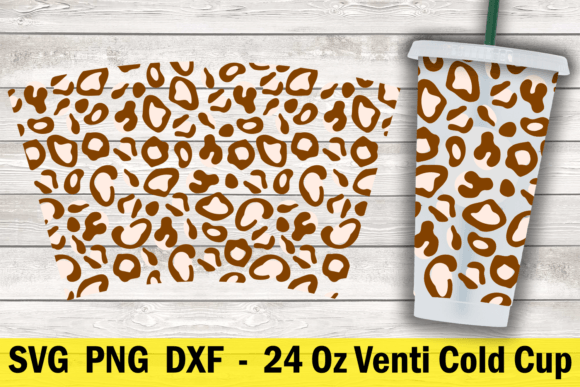 Leopard 24 Oz Cold Cup Wrap