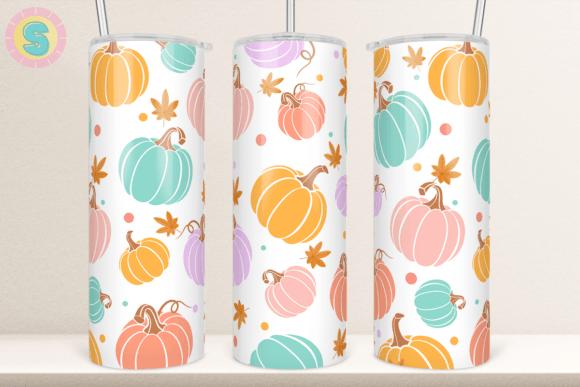 Pastel Pumpkin Tumbler Sublimation PNG