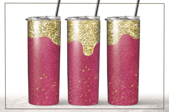 Pink Gold Glitter Tumbler Wrap