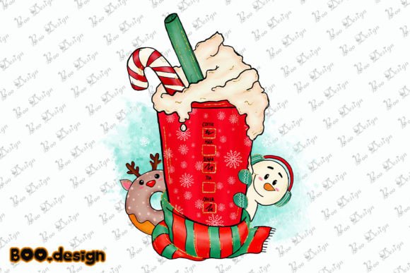 Snowman Donut Chocolate Coffee Cup PNG