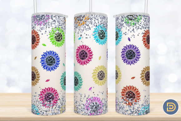 Sunflower Leopard Colorful Tumbler Wrap