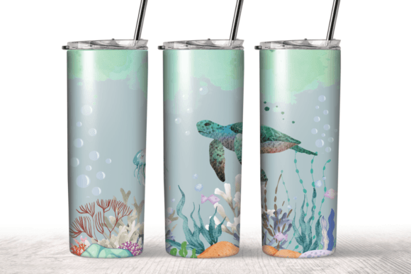 Watercolor Underwater Tumbler Wrap