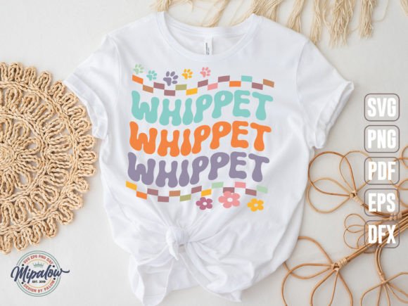 Whippet SVG: Groovy Wavy Retro