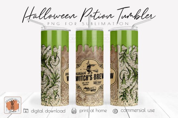 Witch Brew Halloween Potion Tumbler PNG