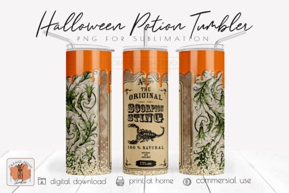 Witch Potion Label Tumbler Wrap PNG