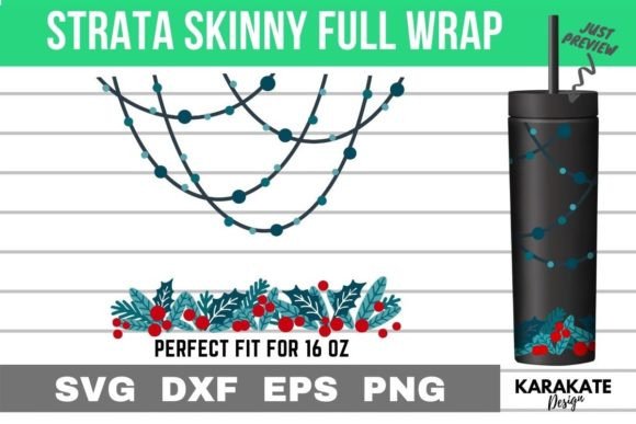 Xmas Leaf, 16 Oz Strata Skinny Wrap SVG